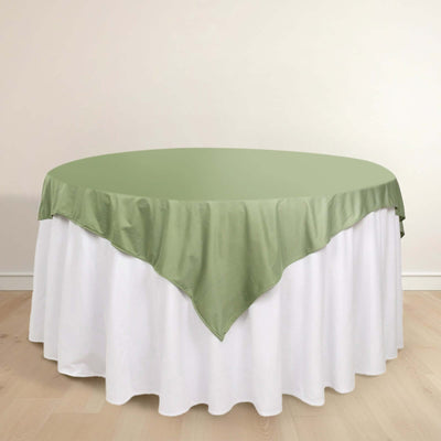 Scuba Square Table Overlay 70"x70" Dusty Sage Green - Wrinkle Free & Stain Resistant Table Topper