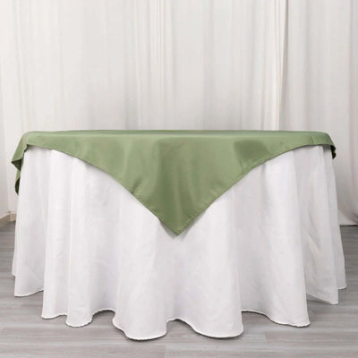 Premium Polyester Square Table Overlay 70"x70" Dusty Sage Green - 220GSM Wrinkle-Resistant Table Topper