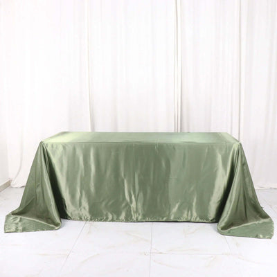 Satin Rectangular Tablecloth 90"x132" Dusty Sage Green - Seamless Table Cover