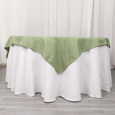 Premium Polyester Square Table Overlay 54"x54" Dusty Sage Green - 220GSM Wrinkle-Resistant Table Topper