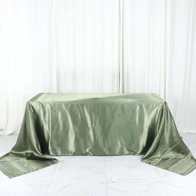 Satin Rectangular Tablecloth 90"x156" Dusty Sage Green - Seamless Table Cover
