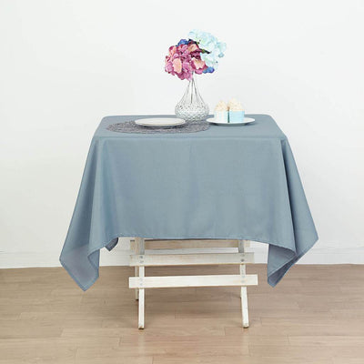 Polyester Square Tablecloth 54"x54" Dusty Blue - Wrinkle-Resistant Table Cover