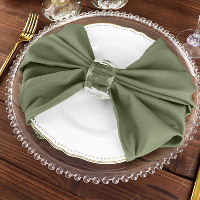 5 Pack Polyester Napkins 20"x20" Dusty Sage Green - Durable & Wrinkle Resistant Dinner Napkins