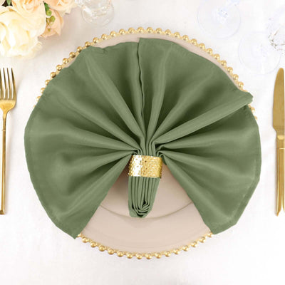 5 Pack Polyester Napkins 20"x20" Dusty Sage Green - Durable & Wrinkle Resistant Dinner Napkins