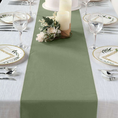 Polyester Table Runner 12"x108" Dusty Sage Green - Wrinkle-Resistant & Durable Table Decor
