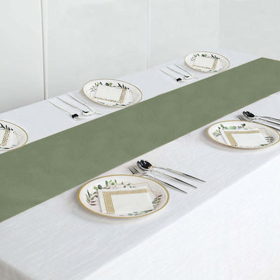 Polyester Table Runner 12"x108" Dusty Sage Green - Wrinkle-Resistant & Durable Table Decor