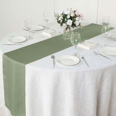 Polyester Table Runner 12"x108" Dusty Sage Green - Wrinkle-Resistant & Durable Table Decor
