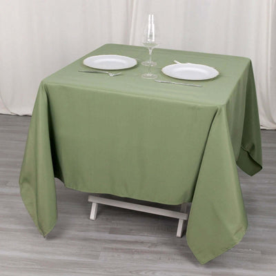 Premium Polyester Square Table Overlay 70"x70" Dusty Sage Green - 220GSM Wrinkle-Resistant Table Topper