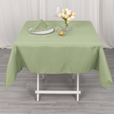 Premium Polyester Square Tablecloth 54"x54" Dusty Sage Green - 220GSM Wrinkle-Resistant Table Cover