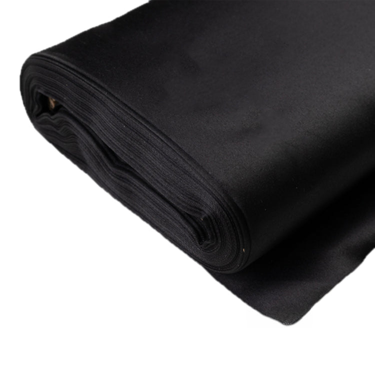 Black Lamour Satin Fabric Bolt, Heavy Matte Satin Fabric By The Yard