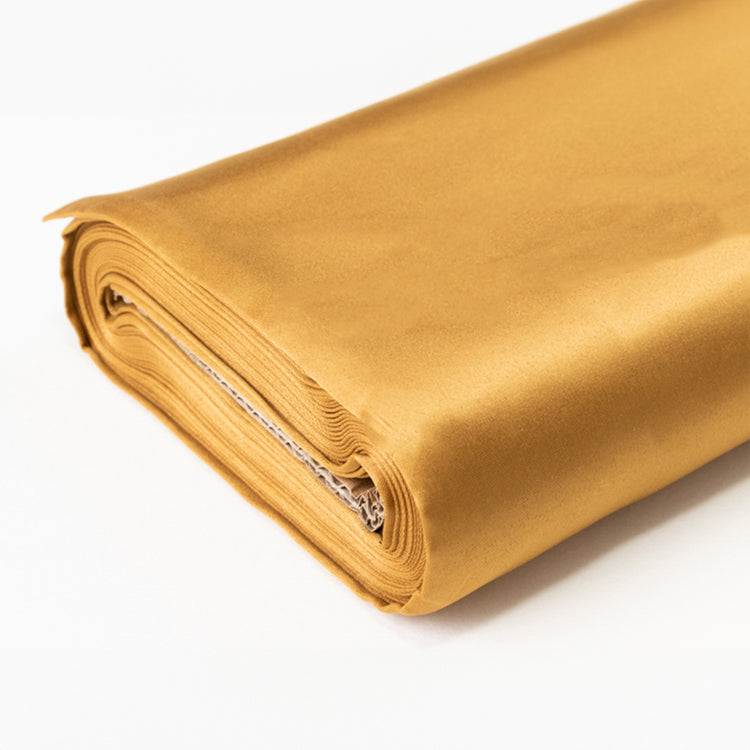 Gold Lamour Satin Fabric Bolt, Heavy Matte Satin Fabric By The Yard