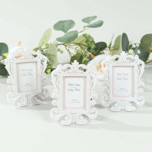 4 Pack White Resin Vintage Baroque Picture Frames, Rectangle Mini Photo Frame Party Favor