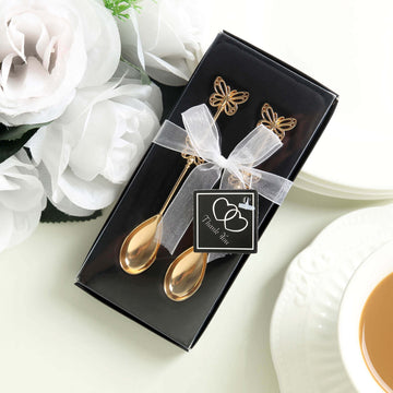 <span style="background-color:transparent;color:#000000;">Elegant Gold Metal Butterfly Handle Coffee Spoons</span>