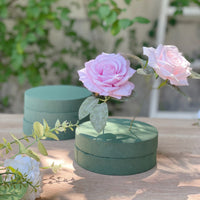 6 Pack Green Large Round Floral Foam Blocks for Fresh Flowers, Wet Styrofoam Bricks Artificial Flower Arrangement Craft Supplies - 6"