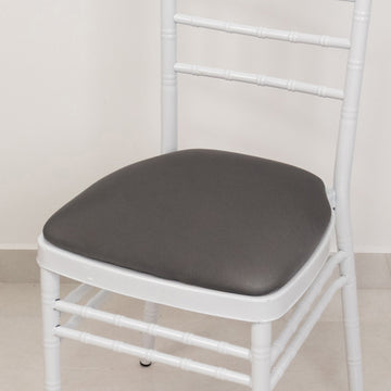 <h3 style="margin-left:0px;"><span style="background-color:transparent;color:#000000;">Stylish Charcoal Gray Spandex Chiavari Chair Cushion Covers</span>