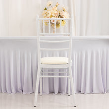 5 Pack Ivory Spandex Chiavari Chair Cushion Covers, Stretch Fitted Dining Chair Seat Pad