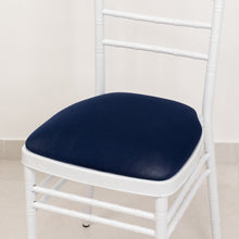 5 Pack Navy Blue Spandex Chiavari Chair Cushion Covers, Stretch Fitted Dining Chair Seat Pad