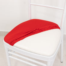 5 Pack Red Spandex Chiavari Chair Cushion Covers, Stretch Fitted Dining Chair Seat Pad