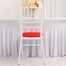 5 Pack Red Spandex Chiavari Chair Cushion Covers, Stretch Fitted Dining Chair Seat Pad