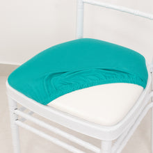 5 Pack Turquoise Spandex Chiavari Chair Cushion Covers, Stretch Fitted Dining Chair Seat