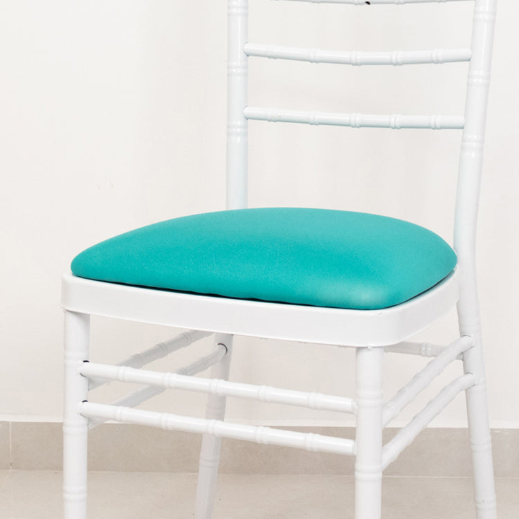 5 Pack Turquoise Spandex Chiavari Chair Cushion Covers, Stretch Fitted Dining Chair Seat