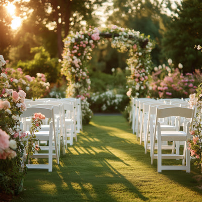 8-Pack Resin Folding Chairs White with Vinyl Padded Seat – Durable Design for Weddings & Indoor/Outdoor Events