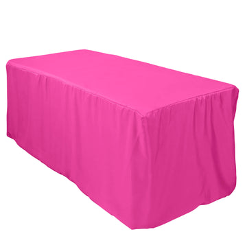 Unleash Your Creativity with the Fuchsia Fitted Polyester Rectangular Table Cover 6ft