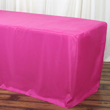 Fuchsia 6 Feet Polyester Rectangular Fitted Table Cover