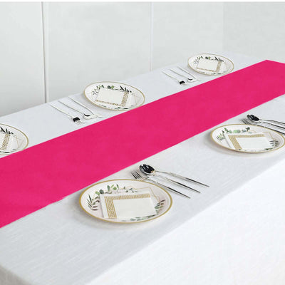 Polyester Table Runner 12"x108" Fuchsia - Wrinkle-Resistant & Durable Table Decor