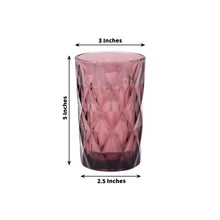 6 Pack Dusty Rose Crystal Cut Whiskey Tumbler Glasses with Heavy Base