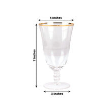 6 Pack Clear Gold Rimmed Red Wine Glasses with Short Beaded Stem, 16oz Crystal Water Goblet Cocktail