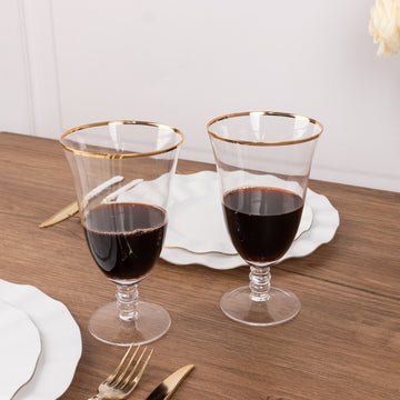 <h3 style="margin-left:0px;"><strong>Clear Short Glasses with Gold Rim - Perfect for Entertaining</strong>