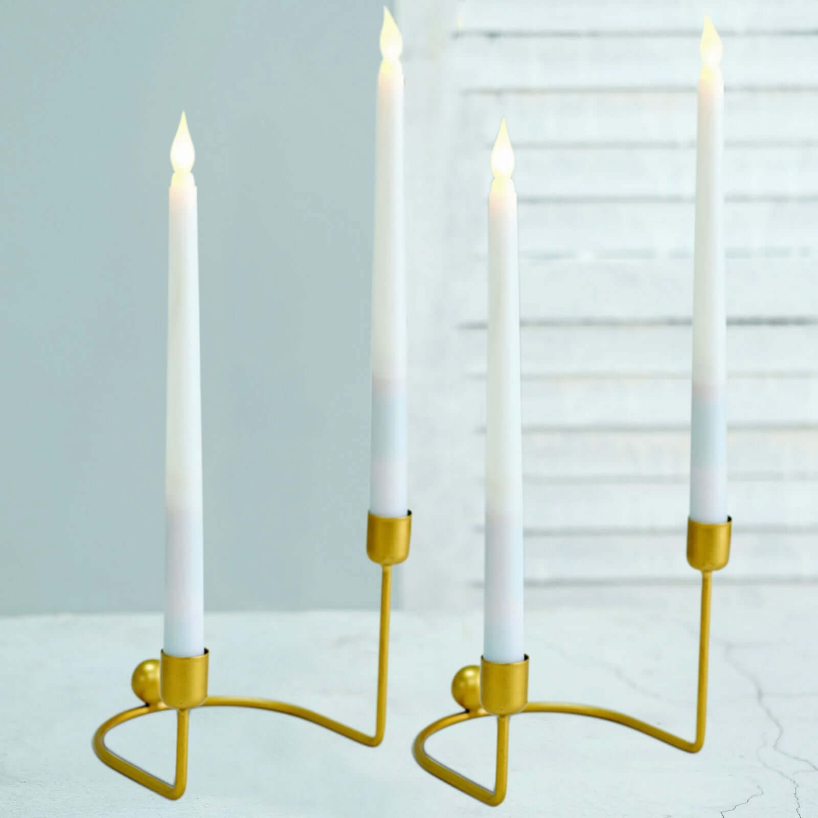 2-Pack Gold Metal Geometric Candle Holder