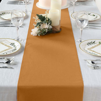 Polyester Table Runner 12"x108" Gold - Wrinkle-Resistant & Durable Table Decor for Events