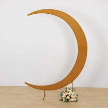 Gold Spandex Crescent Moon Chiara Backdrop Stand Cover, Custom Fitted Wedding Arch Cover