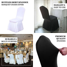 Gold Ruffle Pleated Skirt Banquet Spandex Chair Cover, 1-Piece Stretch Fitted Chair Slipcover