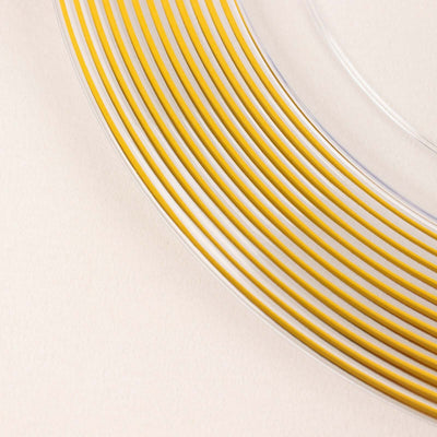 6-Pack Plastic Charger Plates 13" Round Clear with Gold Lined Ring Rim - Classy Dinner Serving Plates