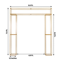 Heavy Duty Gold Metal Rectangular Wedding Arch in Arc de Triomphe Style