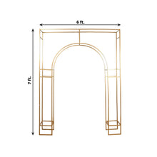 Heavy Duty Gold Metal Rectangular Wedding Arch in Arc de Triomphe Style