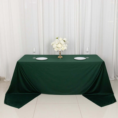 Scuba Rectangular Tablecloth 90"x156" Hunter Emerald Green - Seamless & Wrinkle Free Table Cover