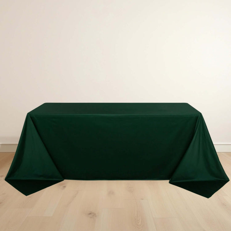 Hunter Emerald Green Premium Scuba Rectangular Tablecloth, Wrinkle Free Polyester Seamless