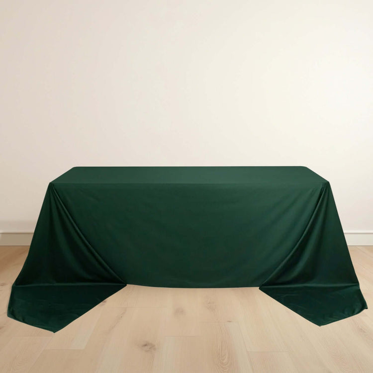 Hunter Emerald Green Premium Scuba Rectangular Tablecloth Wrinkle Free Polyester Seamless Tablecloth