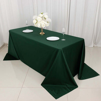 Scuba Rectangular Tablecloth 90"x132" Hunter Emerald Green - Seamless Table Cover