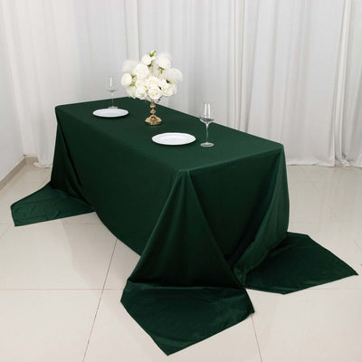 Scuba Rectangular Tablecloth 90"x156" Hunter Emerald Green - Seamless & Wrinkle Free Table Cover