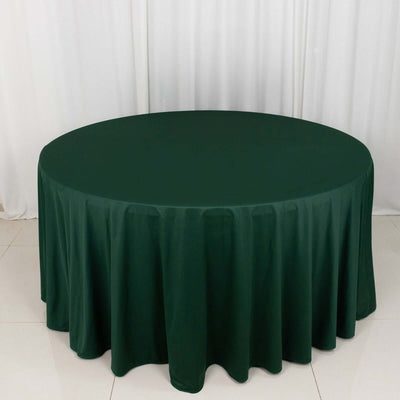 Scuba Round Tablecloth 120" Hunter Emerald Green - Seamless & Wrinkle Free Table Cover