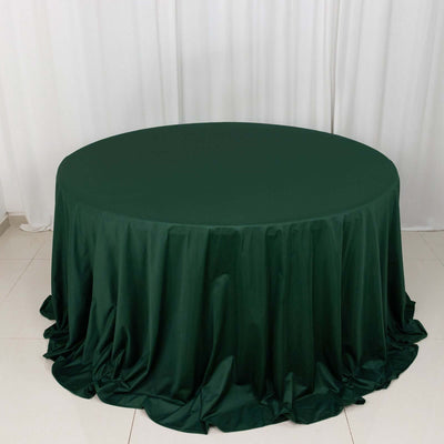 Scuba Round Tablecloth 132" Hunter Emerald Green - Seamless & Wrinkle Free Table Cover