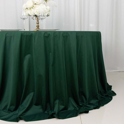 Scuba Round Tablecloth 132" Hunter Emerald Green - Seamless & Wrinkle Free Table Cover