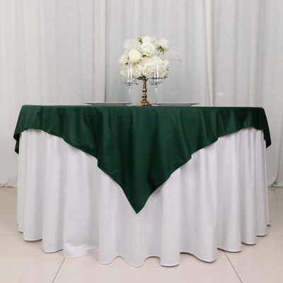 Scuba Square Table Overlay 70"x70" Hunter Emerald Green - Wrinkle Free & Stain Resistant Table Topper