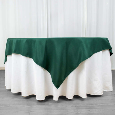 Premium Polyester Square Table Overlay 70"x70" Hunter Emerald Green - 220GSM Wrinkle-Resistant Table Topper