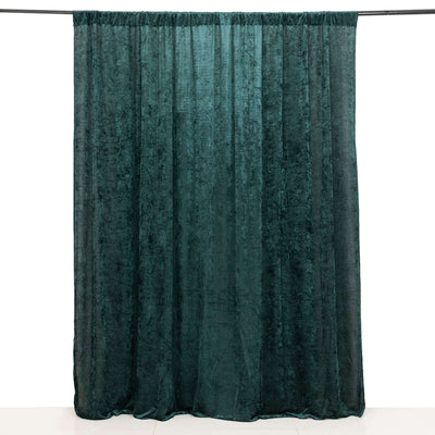 Crushed Velvet Backdrop Curtain – Hunter Emerald Green 8ft x 8ft Event Drape with Rod Pocket, Privacy Panel for Photo Booths & Events